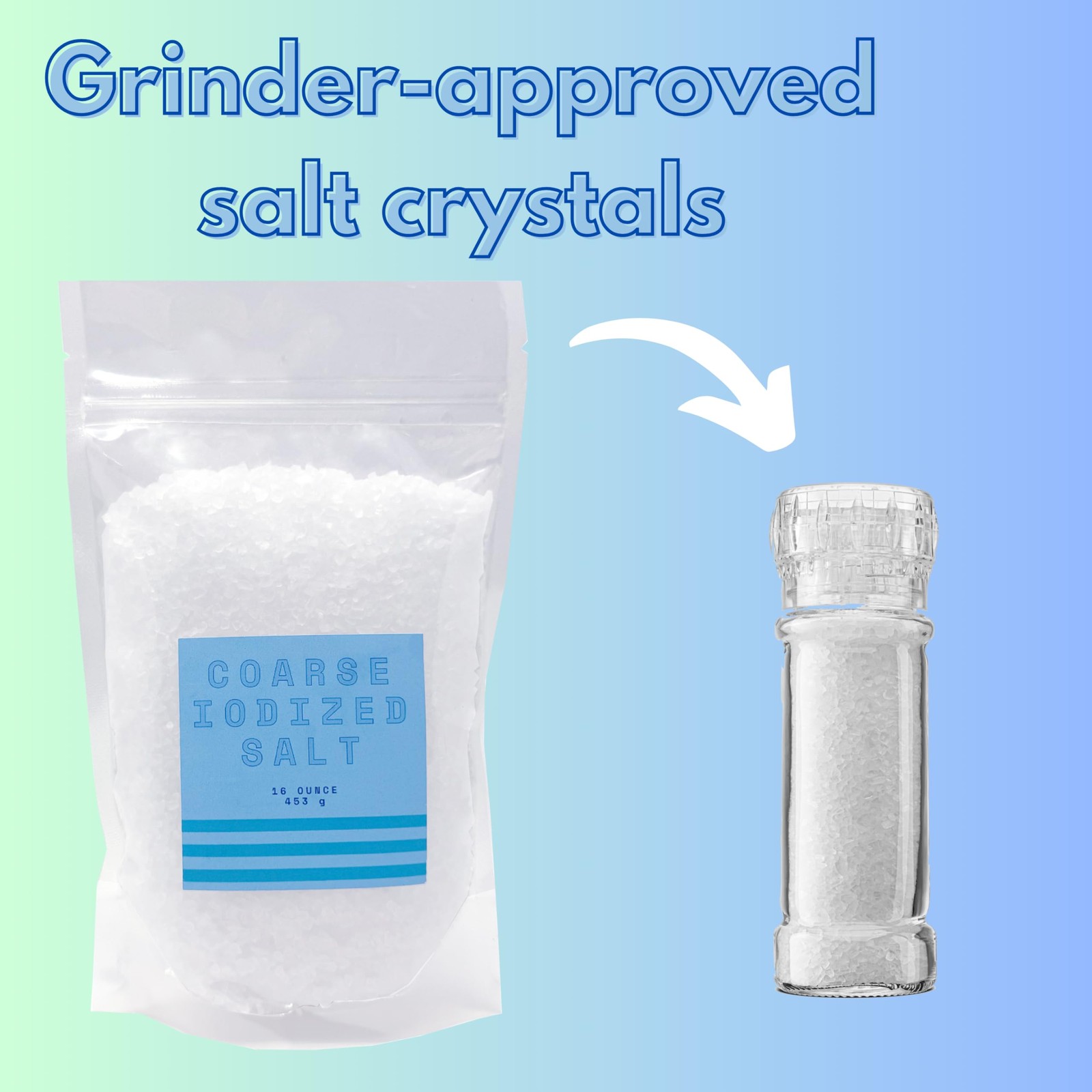 Iodized Salt for Grinder, Coarse Iodized Salt for Grinder Refill 16 Ounce Res... gallery