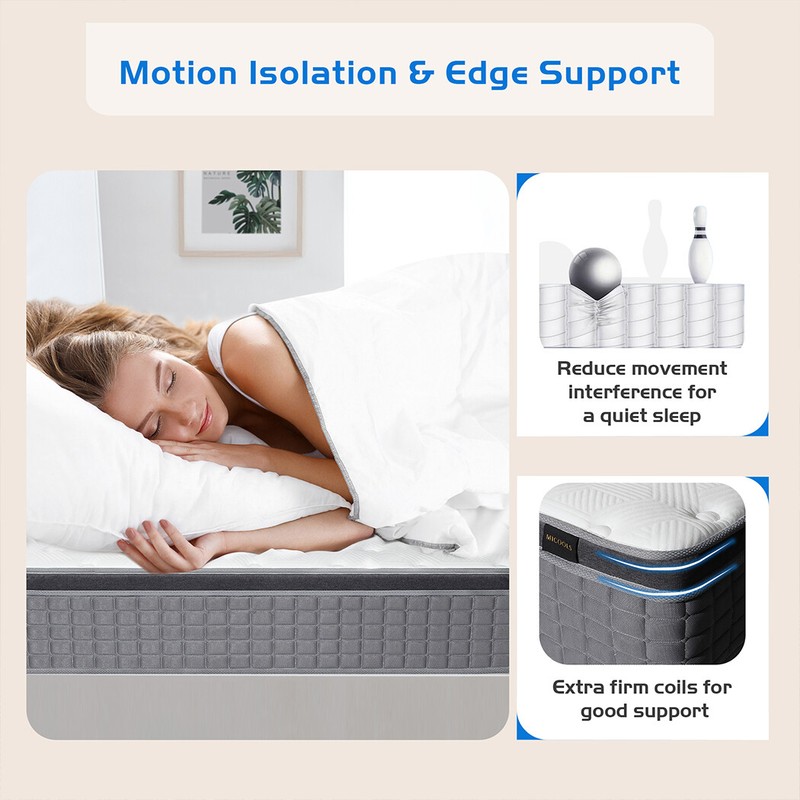 MICOOLS 12 Inch Mattress Twin Full Queen King Bed Size Luxury Mattresses 7 Zone gallery