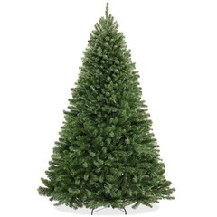 OPEN BOX – 9 ft Spruce Hinged Artificial Christmas Tree with Foldable Stand