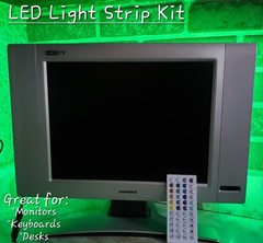 LED Quick Strip Lights For Monitors, RGB LED 1 ROLL 3.25 ft. Manual Button Press