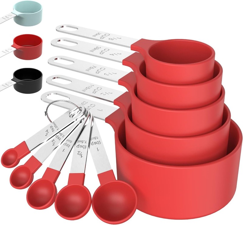 Measuring Cups & Spoons Set, Stackable Cups and Spoons, Nesting Measure Cups wit gallery