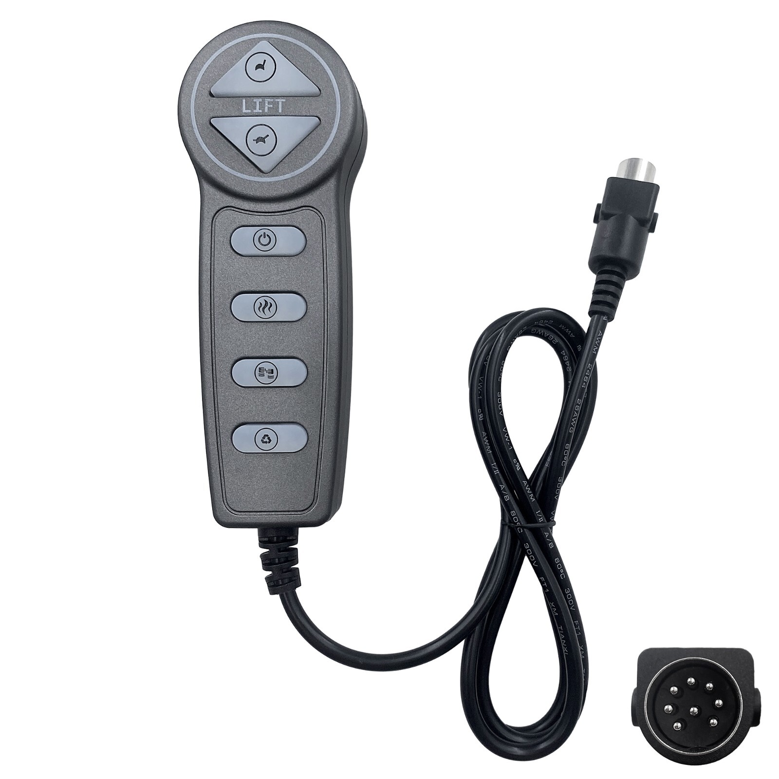 Power Recliner 6 Button 8 Pin Male Plug Massage Remote Hand Control with USB gallery