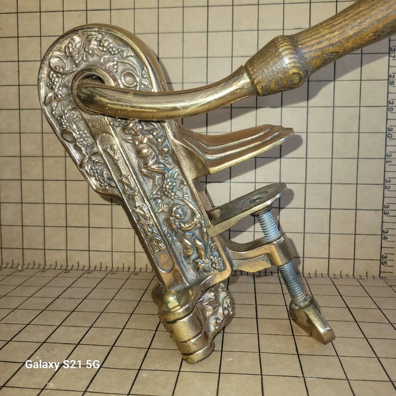Vintners Solid Brass Reserve Bar Top Wine Opener with Cork Screw Table Mount gallery
