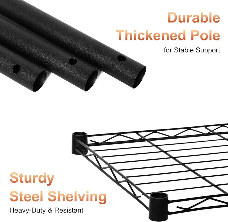 Rust-Proof 4 Tier Metal Shelving Unit, 18" L x 12" W x 38" H - Versatile Storage gallery