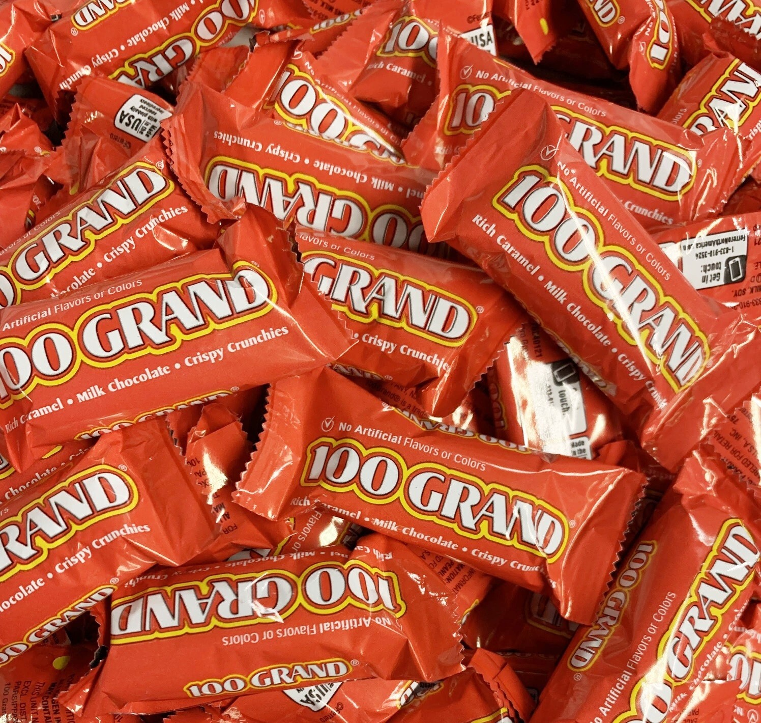 100 GRAND Crispy Milk Chocolate w/ Caramel, Fun Size Individual Candy Bars -2 LB gallery