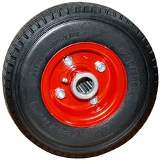 2.80/2.50-4 Carefree Solid Tire & Wheel assembly 1″ Roller Bearing Eliminator