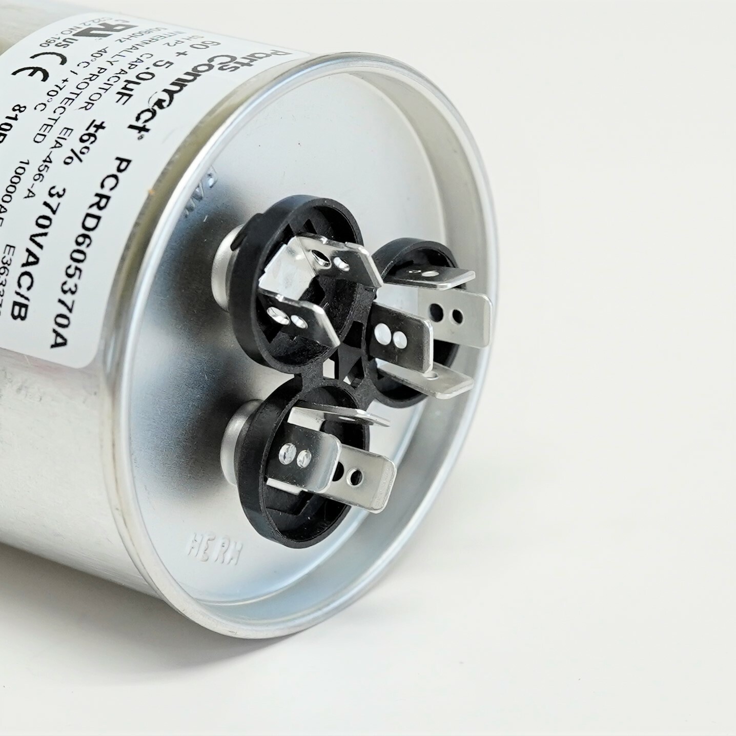 USA Run Capacitor 60 + 5 mfd (uf) 370 Volt Dual Round American Made gallery