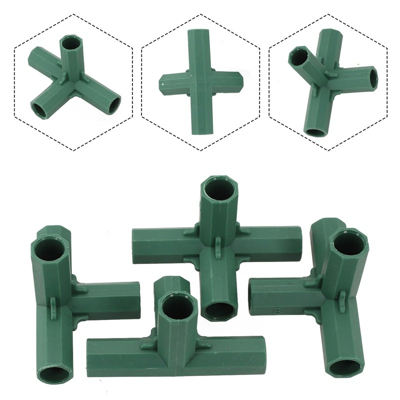 4pcs Plastic Structure Connectors Metal Pole Joiners Joints Greenhouse Frame Set gallery