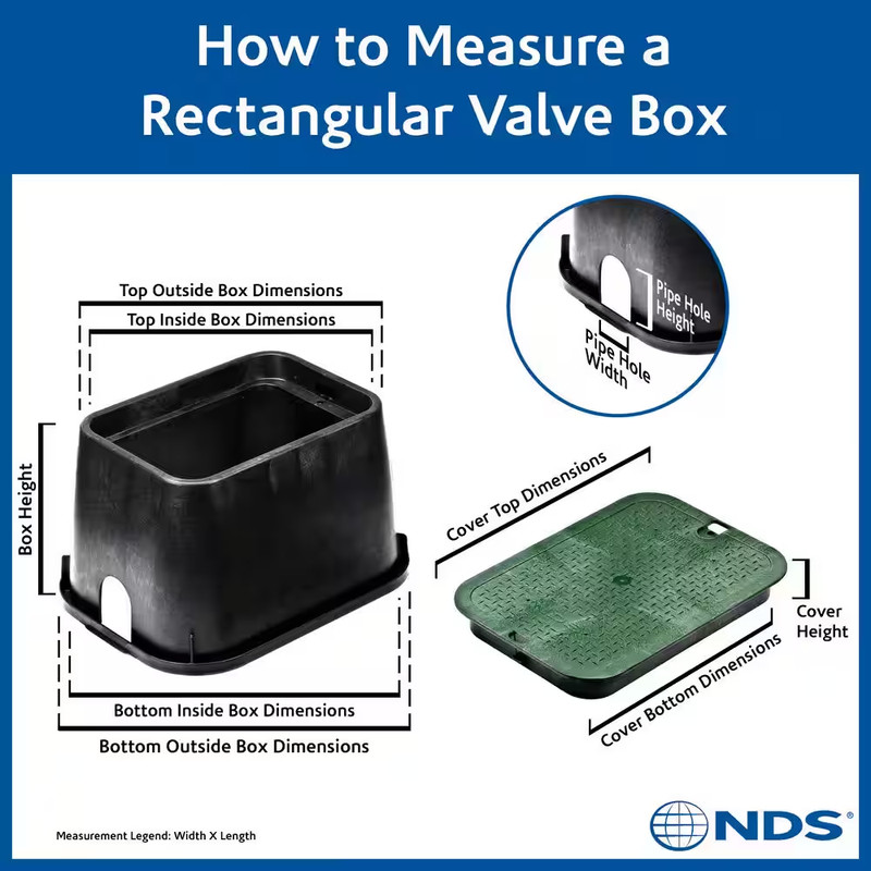 14 In. X 19 In. Rectangular Standard Series Valve Box & Cover, 12 In. Height, Bl gallery
