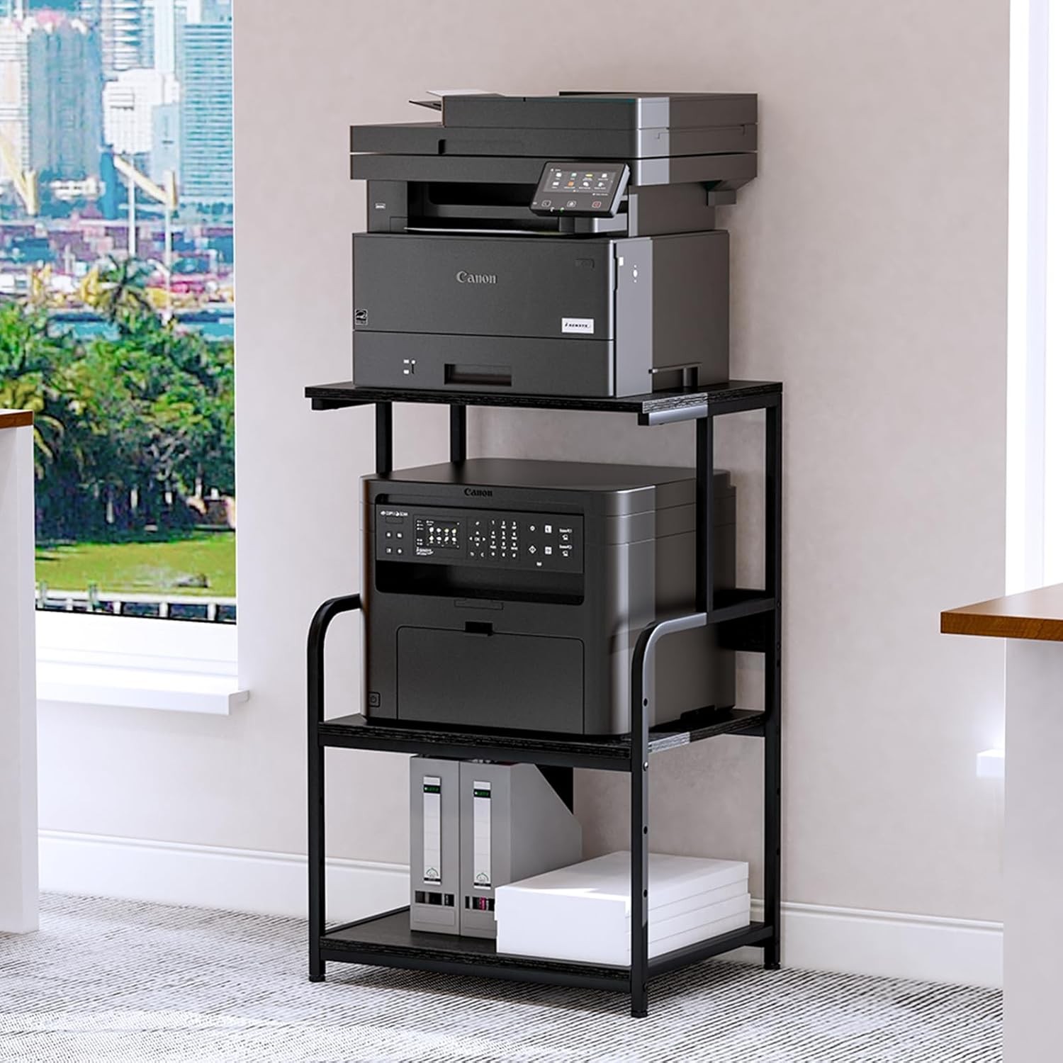 Printer Stand W/ Storage Shelf 3 Tier Printer Cart W/ Wheels Mobile Printer gallery