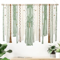 MEIVINES Macrame Wall Hanging Large Wall Art Handmade Woven Tapestry Boho