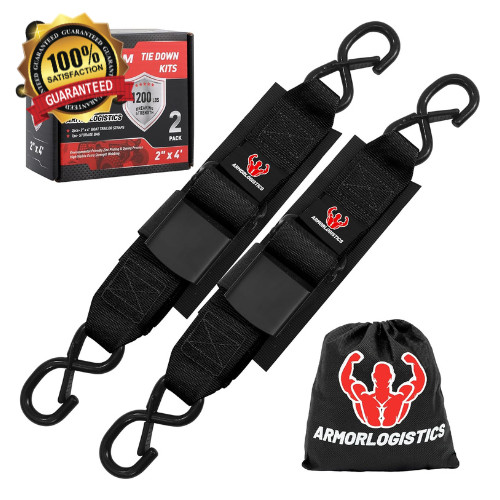 Boat Tie down Straps to Trailer 2-Pack, 2" X 48" Adjustable Boat Transom Straps, gallery