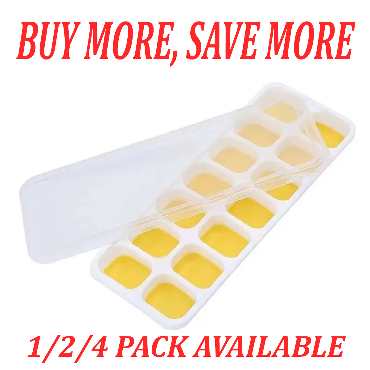 14-Cube Silicone Ice Tray with Lid, Soft Bottom, Easy Release for DIY Cold Drink gallery
