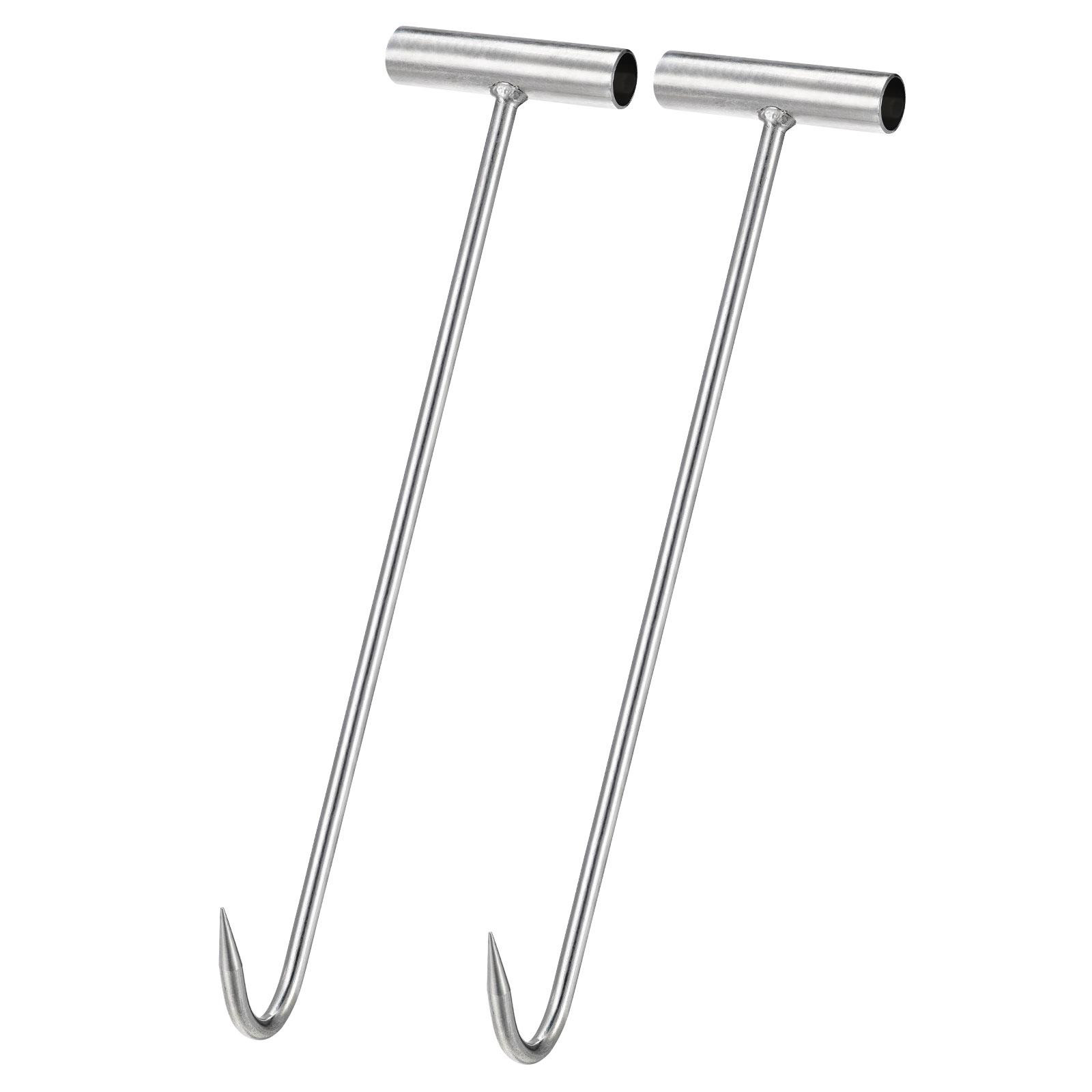 2Pcs 15.35" T-Handle Meat Boning Hook Iron T Hooks for Butcher Shop gallery