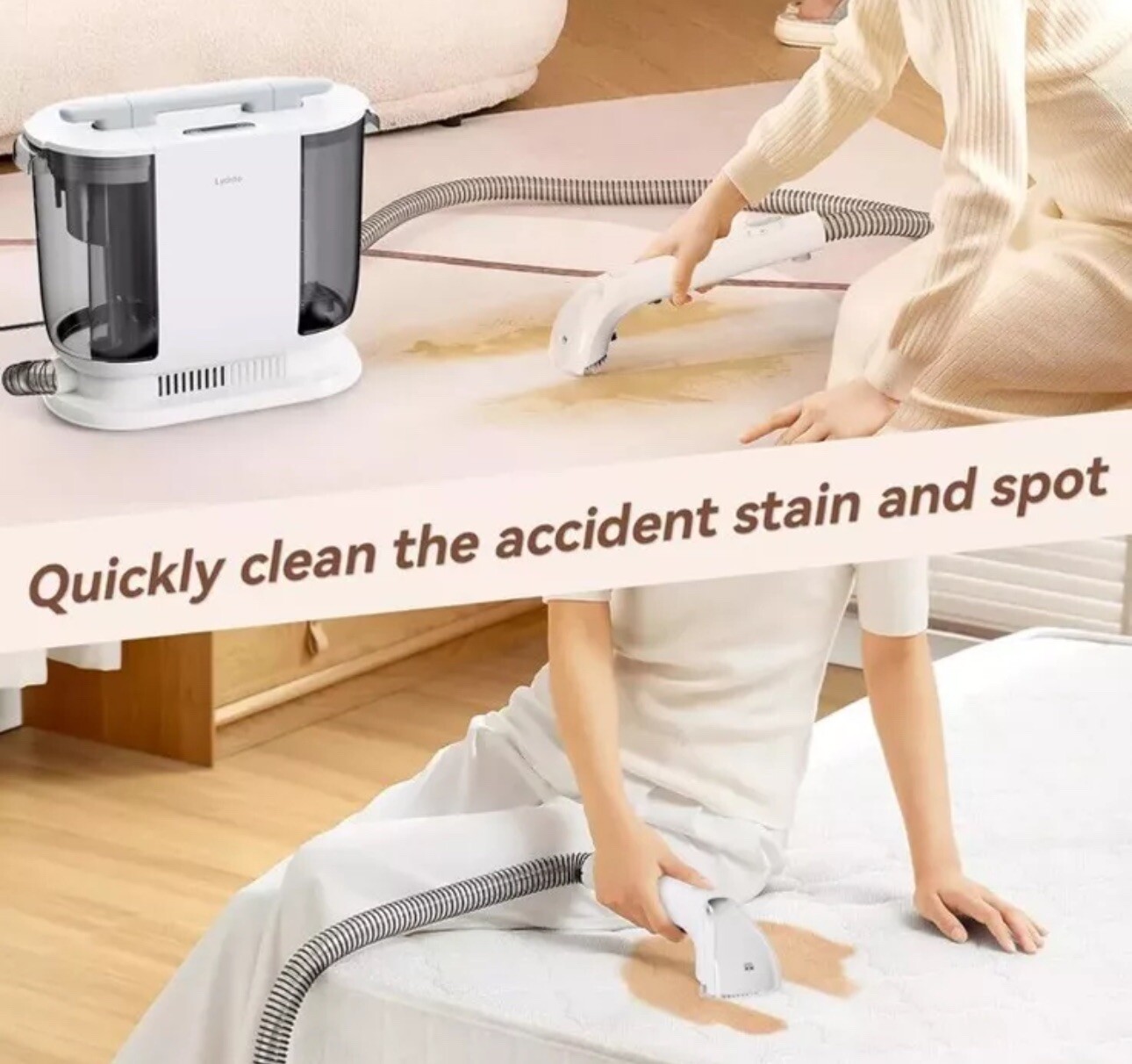 Lydsto Portable Carpet & Upholstery Cleaner Machine, 12Kpa Power Handheld 2-in-1 gallery