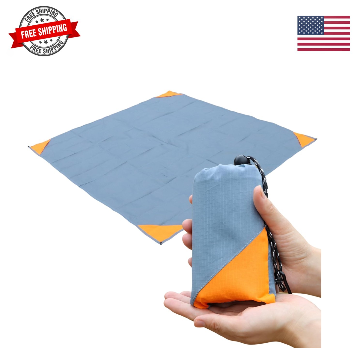 Pocket Picnic Blanket, Sandproof Lightweight Pocket Camping Tarp, 55″x 60″ Fo... gallery
