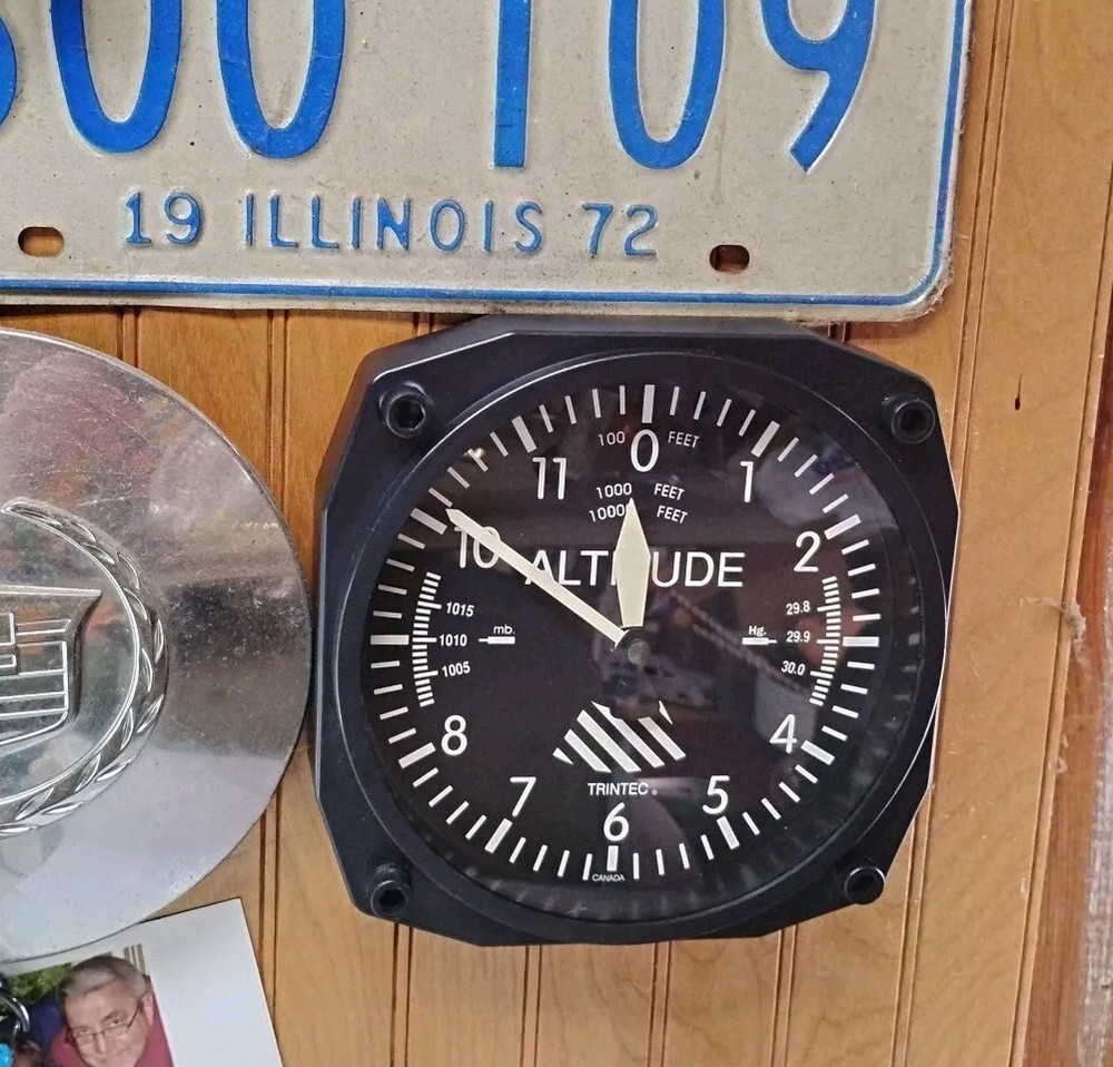 TRINTEC CANADA 6½"² Dodecagon Shaped Aviation Gauge Quartz Wall Clock