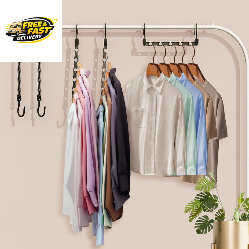 24 Pack Hangers Space Saving Magic Space Saver Storage Smart Plastic Clothes gallery