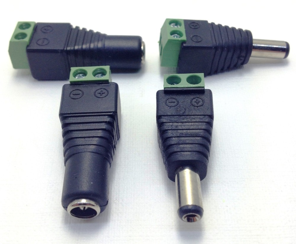 2 SETS ADAPTER TERMINAL BLOCK ACCESSORIES 2.1 X 5.5 BARREL CONNECTOR 12 VOLTS DC
