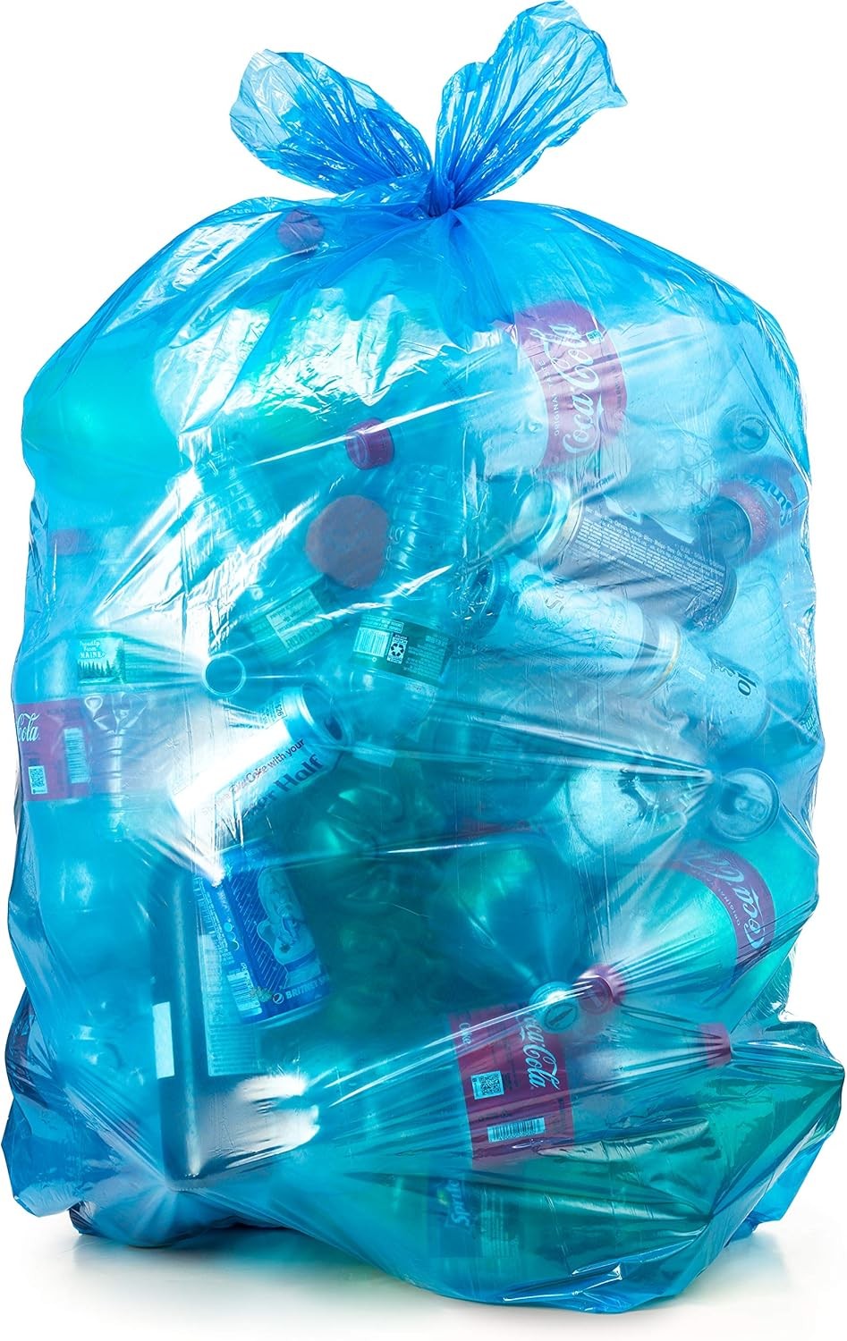 Trash Bags 55 Gallon, (50 count w/Ties) Large Blue Plastic Garbage Bags gallery