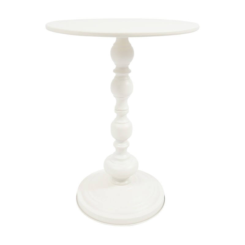 Round Side Table Retro Coffee End Table Small Accent Pedestal Table White Home gallery