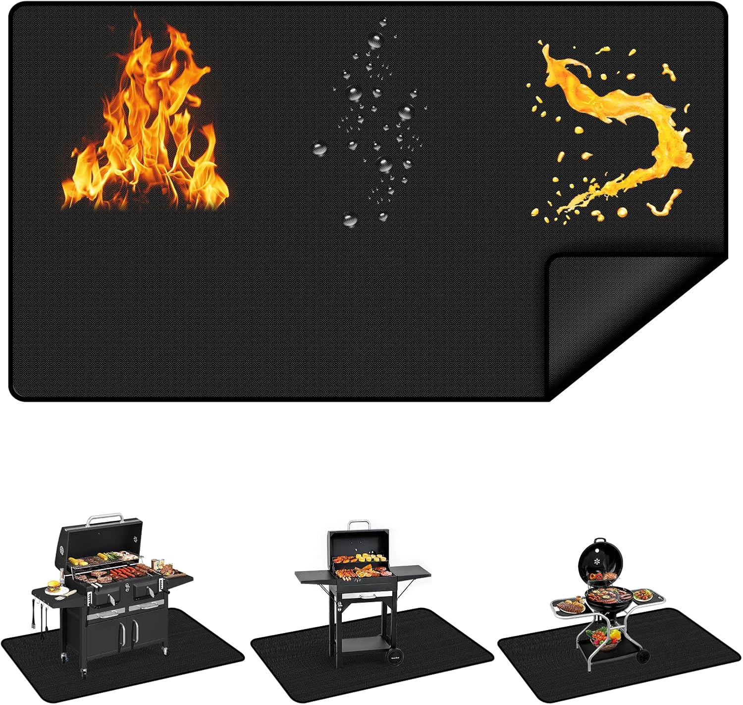 70x40 Inch Large Under Grill Mat - Double-Sided Fireproof BBQ Mat gallery