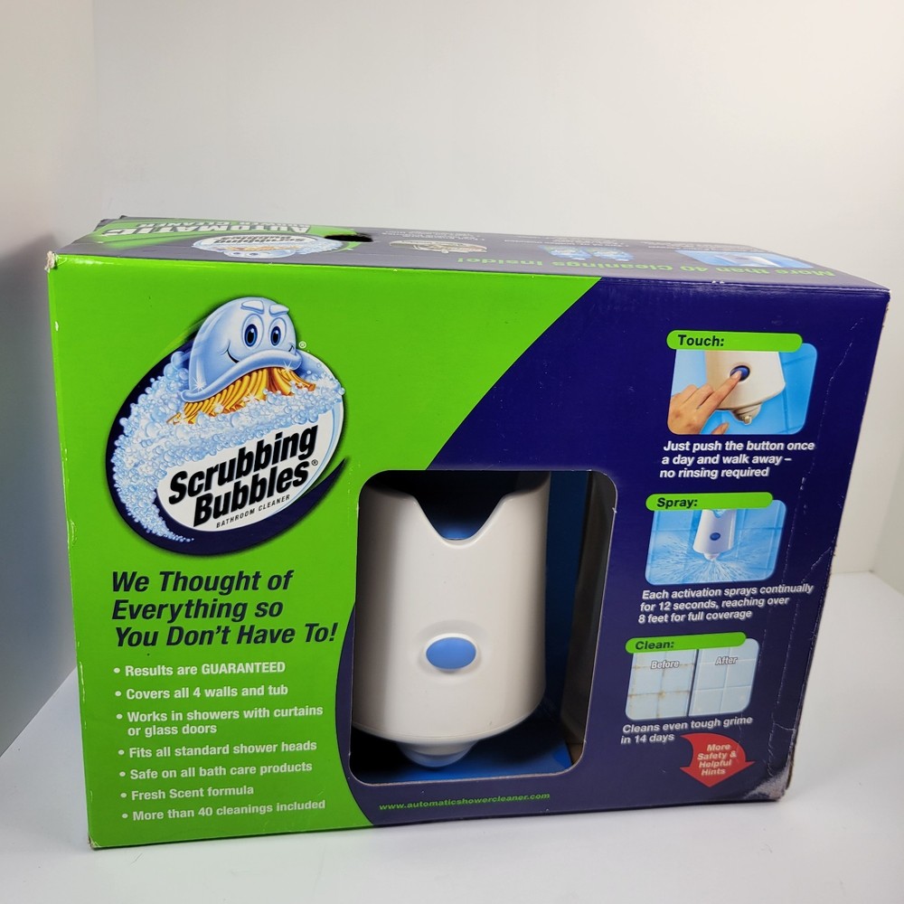 Scrubbing Bubbles Automatic Shower Cleaner Kit Shower Caddy 2 Refills READ