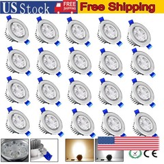 4/10PCS Dimmable Recessed LED Ceiling Downlight Spot Light Lamp 85V-265V Round