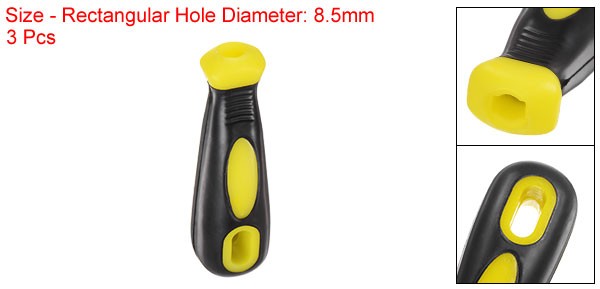 3pcs Rubber File Handle 4.21" Round Rectangular Hole Handles for 12" Files gallery