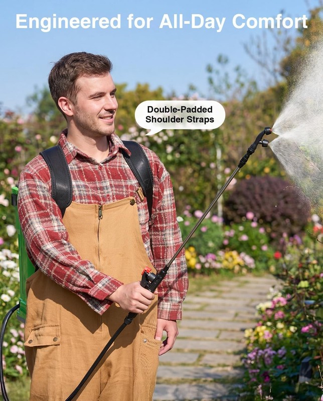 TaskStar 4 Gal Electric Sprayer Backpack for Lawn & Garden 0-100 PSI 2*Battery gallery