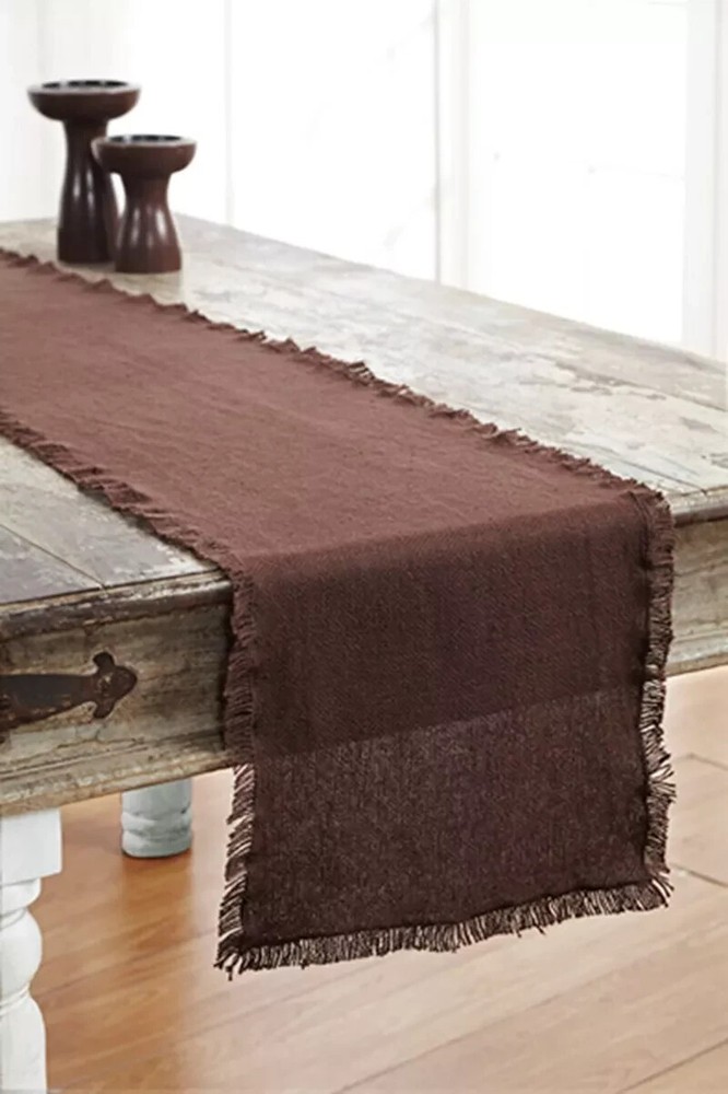 Burlap Chocolate Brown 13x48 Runner Earth-tones Primitive Rustic Wedding Country
