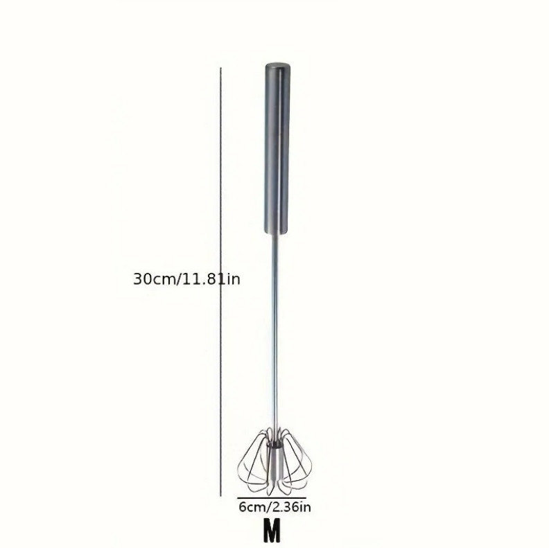 1pc Stainless Steel Semi Automatic Egg Beater Hand Push Mixer - NEW gallery