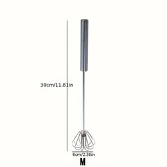1pc Stainless Steel Semi Automatic Egg Beater Hand Push Mixer – NEW