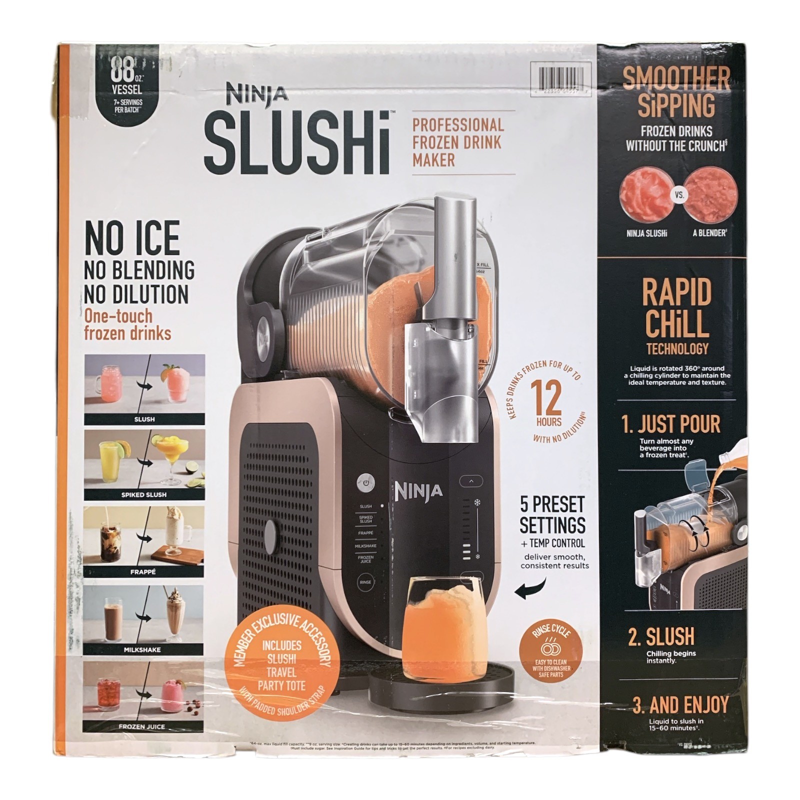 Ninja SLUSHi Professional Frozen Drink Maker, 5 Pre-Set Modes, 88 oz., Rose Gold gallery