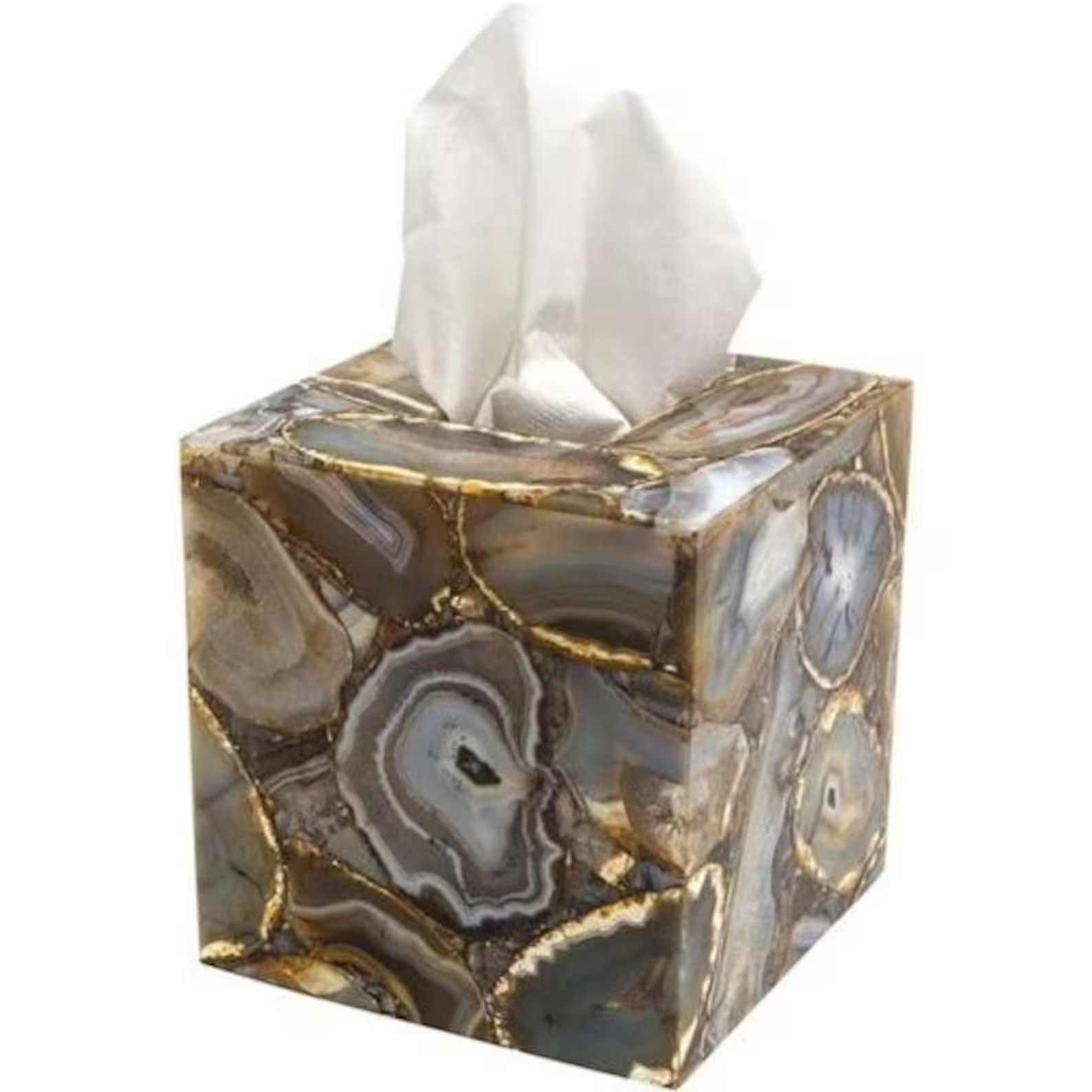 Handmade Agate Tissue Box Cover | Luxury Designer Decor gallery