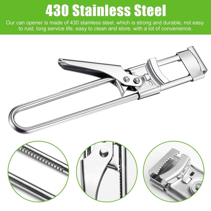 2PCS Adjustable Multifunctional Stainless Steel Can Opener Jar Lid Gripper New gallery