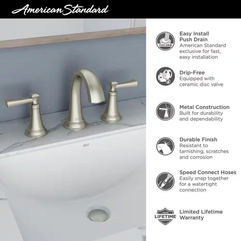 Rumson 8 in. Widespread 2-Handle Bathroom Faucet in Brushed Nickel 1 gallery