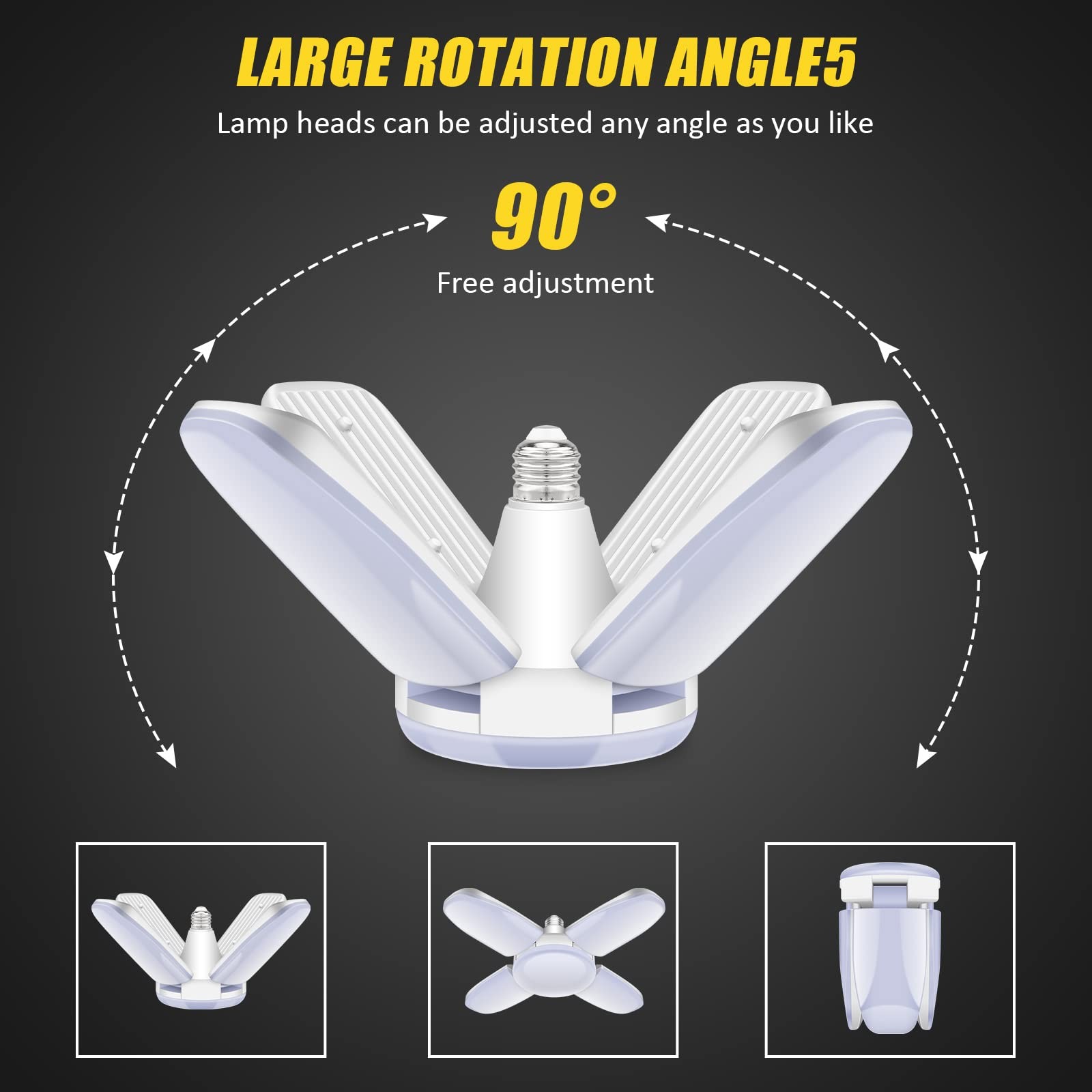 LED Garage Lights 2 Pack,LED Shop Light with 4 Panels (M-4 Panels-4 Pack) gallery