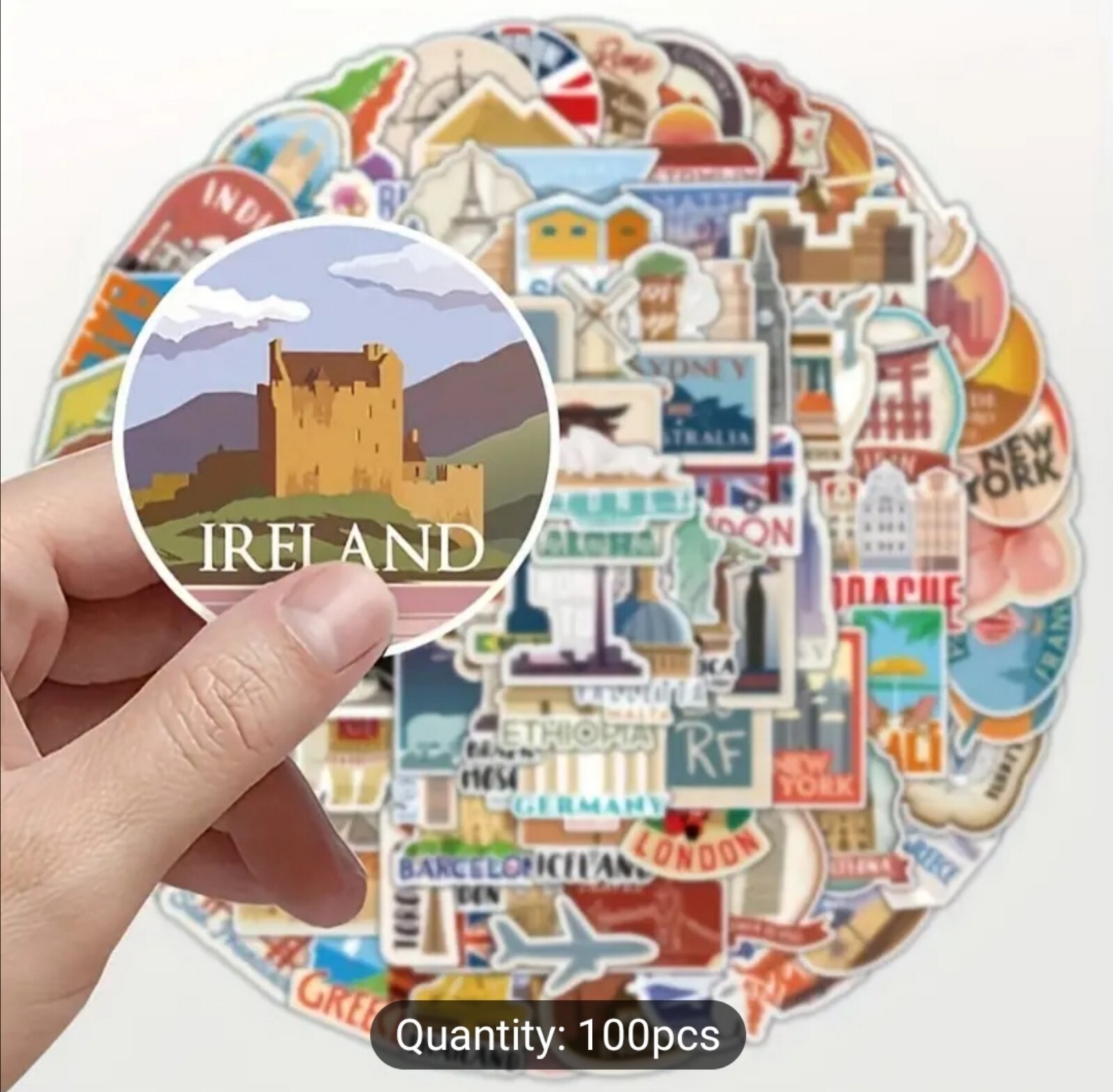 20 PCS Famous Countries Cities Landmarks Locations Travel Stickers BRAND NEW gallery