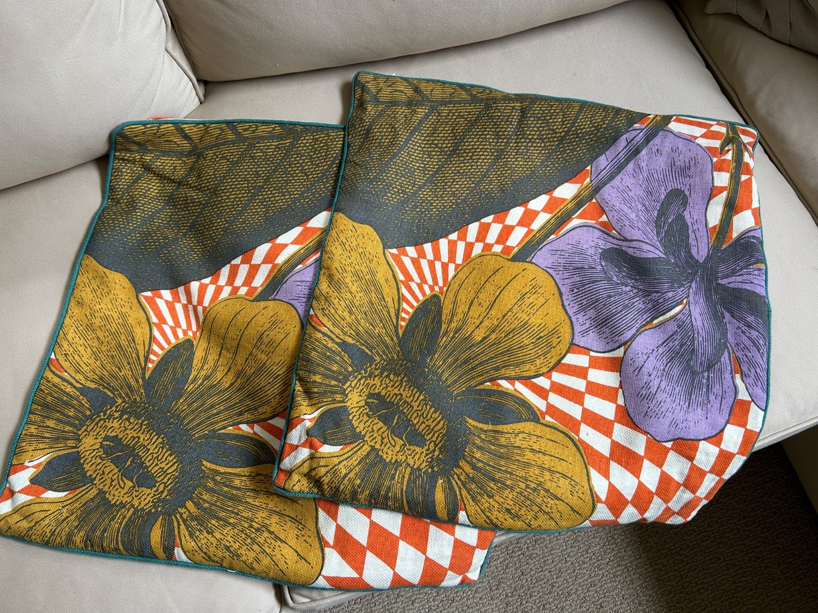 Thomas Paul Optical Botany Pillows Set of 2 Linen & Cotton 20 x 22 gallery