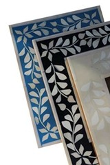 BLACK Bone Inlay Picture Frame Bundle, Set of 2, 4x6in, 5x7in