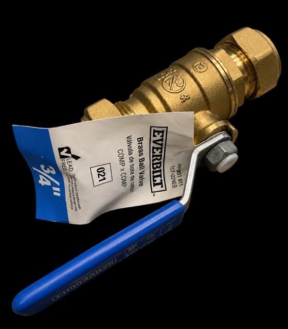 Everbilt 3/4 in. Brass Compression Full Port Ball Valve 107-024EB LOT OF 3 gallery