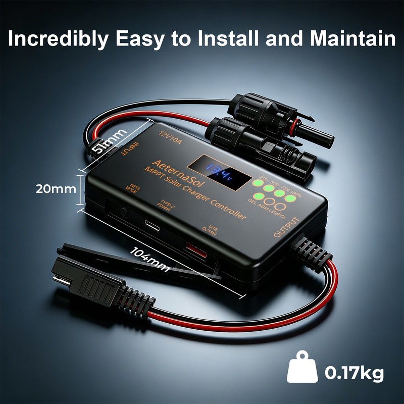 10A MPPT Solar Charge Controller 12V mini Battery PV Regulator LCD for LiFePO4 gallery