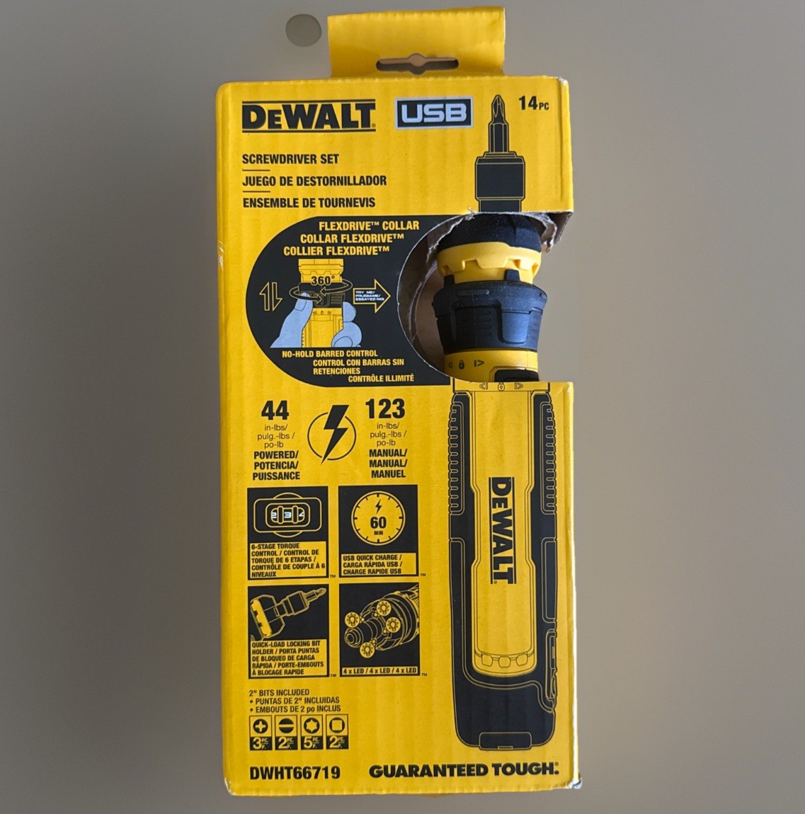 DEWALT Cordless Screwdriver 14pc, 4V USB Rechargeable DWHT66719 gallery