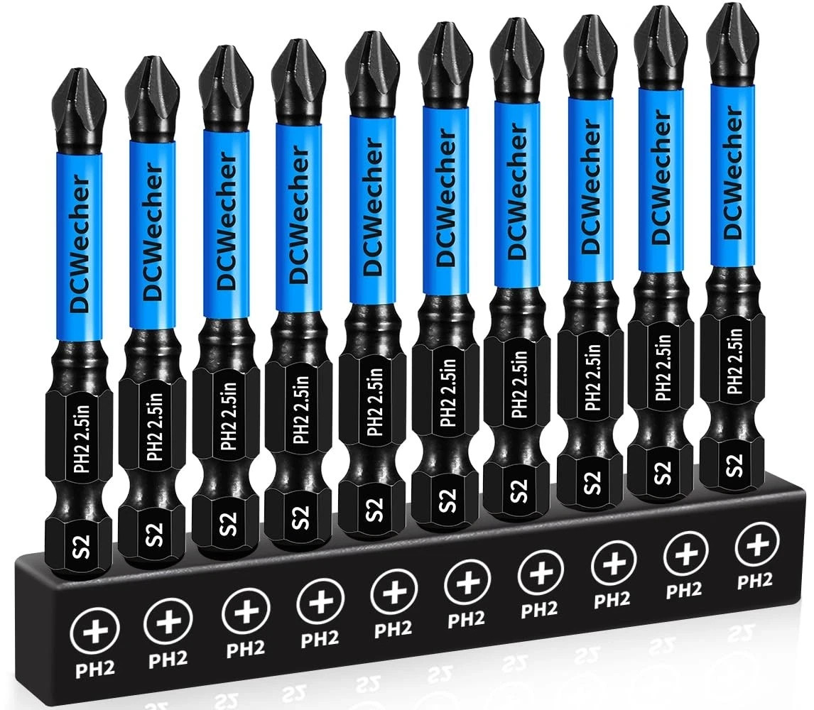 10-Pack 2 Phillips Bits for Impact Driver, 2.5-Inch Magnetic Drill Screwdriver B gallery