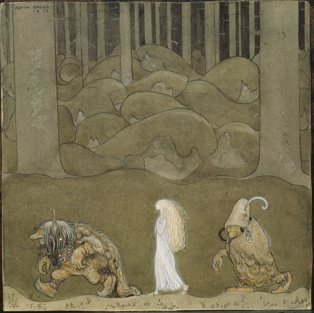 John Bauer The Princess and the Trolls Fairy Tale Art Print 1913 gallery