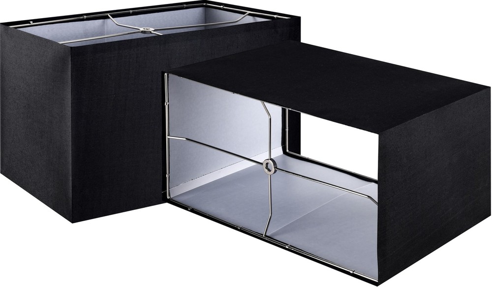 Black Rectangular Lamp Shade Set of 2 Medium,14" L × 8" W × 9" H (Spider E26 ...