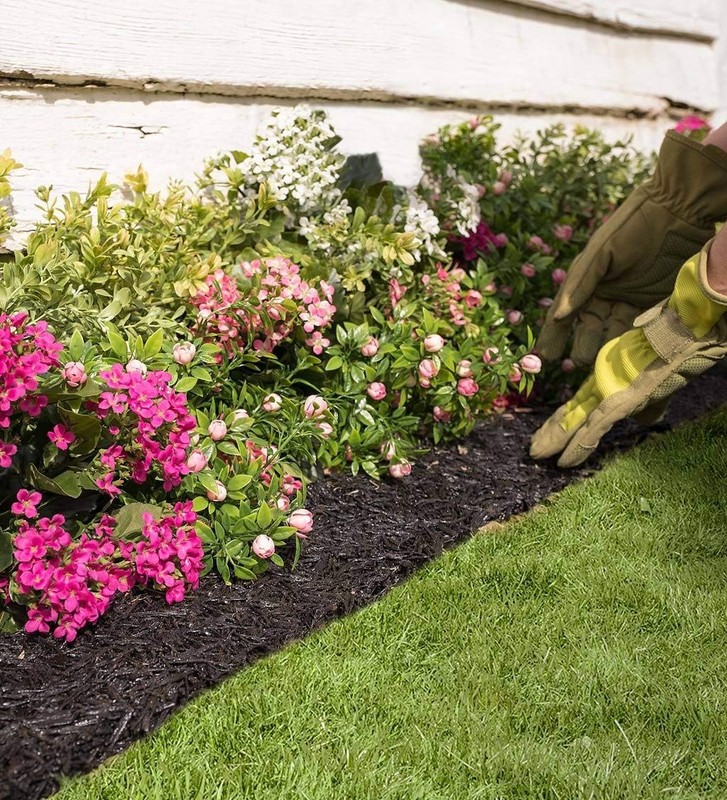 Permanent Mulch Recycled Rubber Border 10 Feet Long x 4.5 Inches Wide | Weed... gallery
