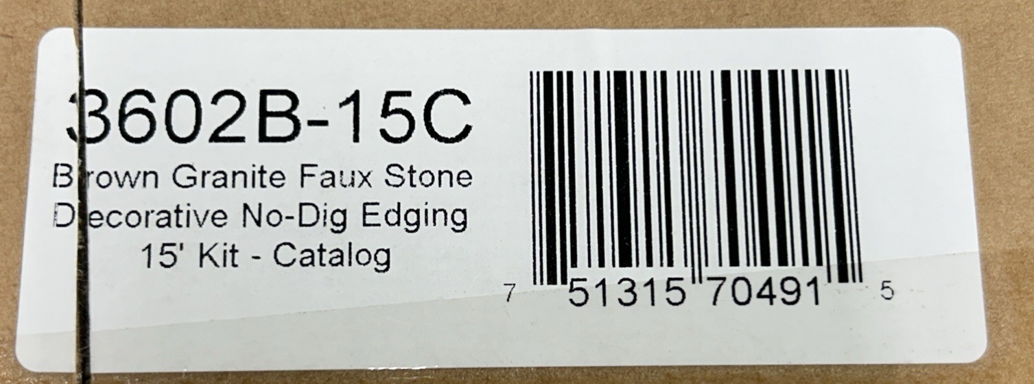 No-Dig Landscape Edging with Anchoring Spikes 3602B-15C Brown Granite Faux Stone gallery