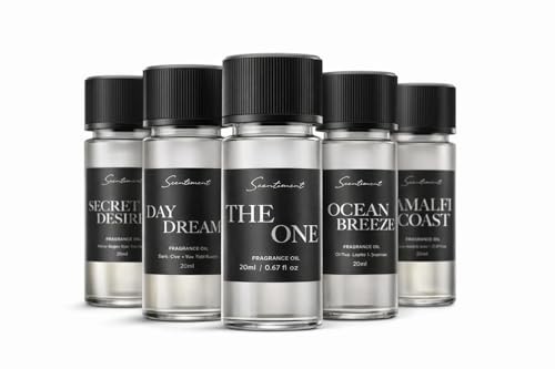 Luxury Hotel Scent Diffuser Oil Set - 5 Fresh Floral, Woody & Citrus Scents 5 x gallery